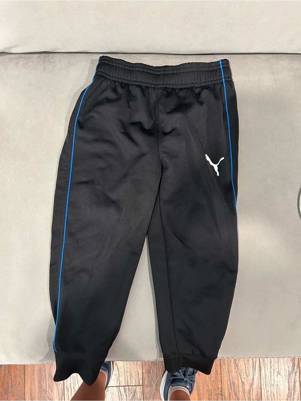 Puma Black Sweatpants with Blue Piping